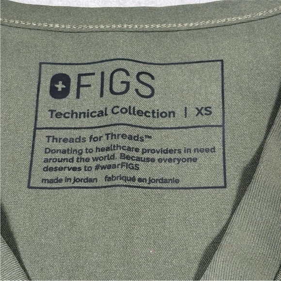 Figs Casma three-pocket scrub top Women’s X Small Green Nurse Technical - Picture 5 of 9